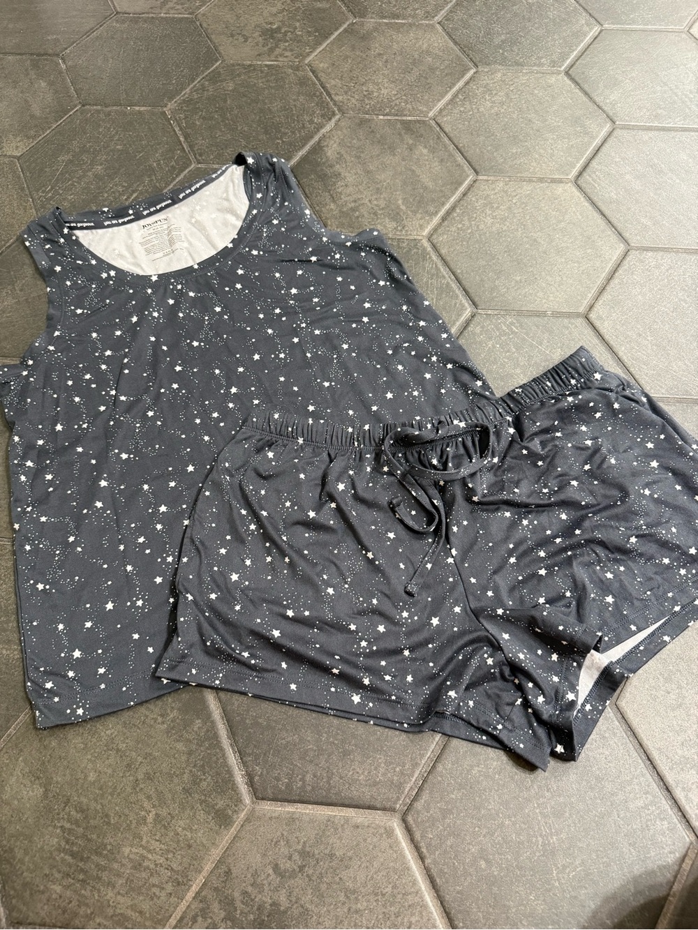 Joyspun Women's Star-Print Sleep Tank & Shorts Set - Navy